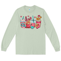 Matcha valentines day coffee cups (1) Long Sleeve Tee - OliviaCreatesArt