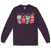 Plum valentines day coffee cups (1) Long Sleeve Tee - OliviaCreatesArt