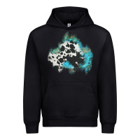Black cowhide turquoise patch Urban Hoodie - AdoDesignShop