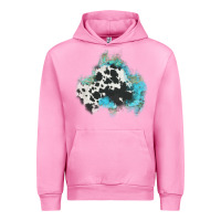 Fuchsia Pink cowhide turquoise patch Urban Hoodie - AdoDesignShop