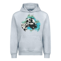 Heather Grey cowhide turquoise patch Urban Hoodie - AdoDesignShop
