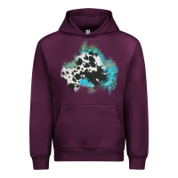 Mauve Wine cowhide turquoise patch Urban Hoodie - AdoDesignShop