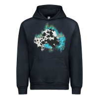 Navy cowhide turquoise patch Urban Hoodie - AdoDesignShop