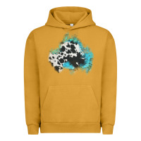 Pigment Peanut Butter cowhide turquoise patch Urban Hoodie - AdoDesignShop