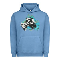 Pigment Pebble Blue cowhide turquoise patch Urban Hoodie - AdoDesignShop