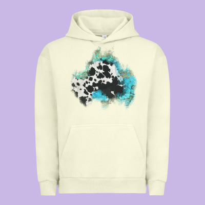 Cowhide Turquoise Patch Urban Hoodie Designed By Adodesignshop