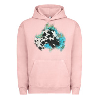 Pigment Salmon cowhide turquoise patch Urban Hoodie - AdoDesignShop