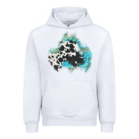 White cowhide turquoise patch Urban Hoodie - AdoDesignShop