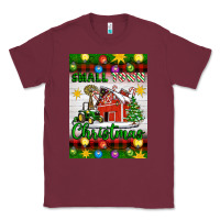 Burgundy Small Town Christmas Classic Tee - Artiststas
