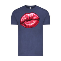 Vintage Denim Lip mark Valentine's Day Vintage Tee - HowdyJamesFarm
