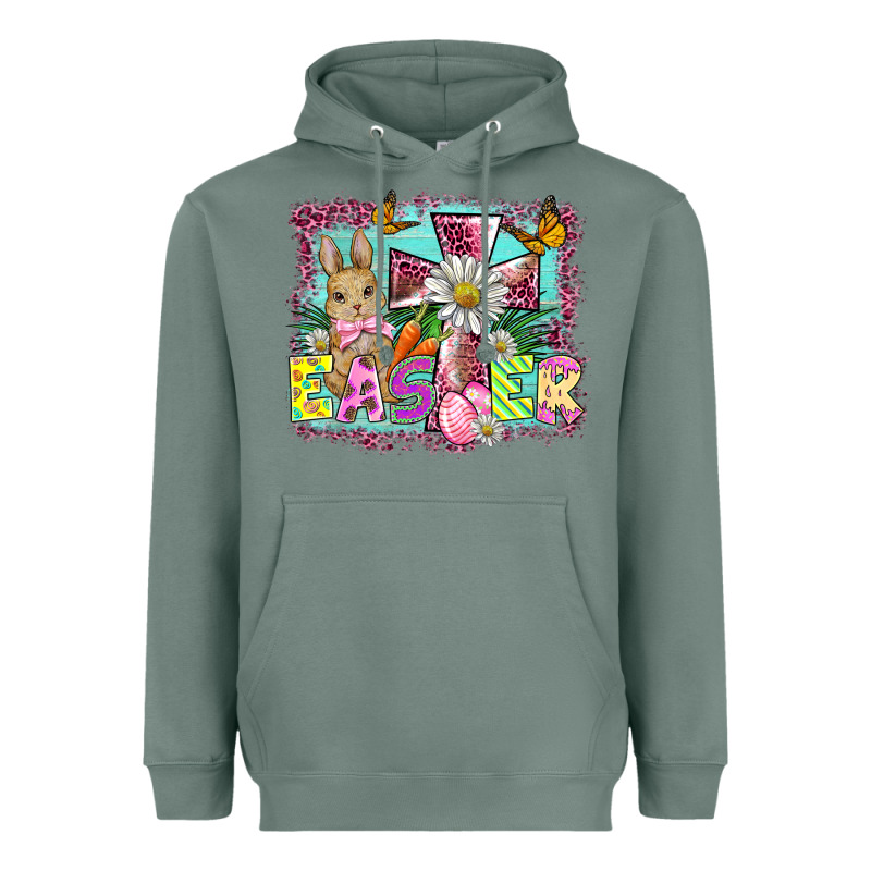 Easter Cross Background Heavyweight Hoodie by BarkalooDesign | Teevron