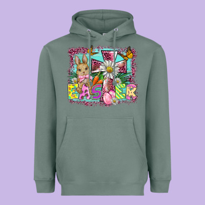 Easter Cross Background Heavyweight Hoodie Designed By Barkaloodesign