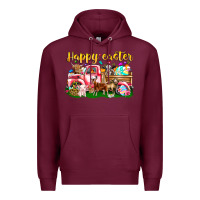 Burgundy Happy Easter Animal Car Premium Hoodie - CowhideDigitalArt