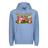 Colony Blue Happy Easter Animal Car Premium Hoodie - CowhideDigitalArt
