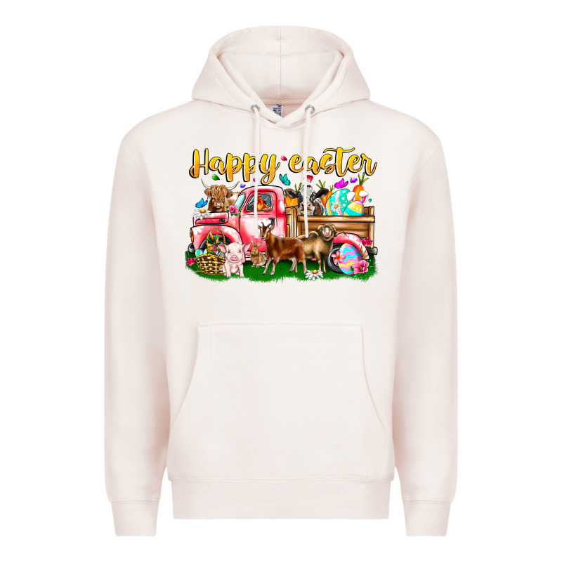 Happy Easter Animal Car Premium Hoodie by CowhideDigitalArt | Teevron