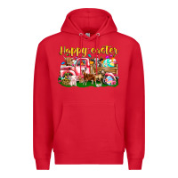 Red Happy Easter Animal Car Premium Hoodie - CowhideDigitalArt