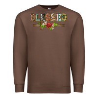 Chestnut blessed and floral cross Premium Sweatshirt - BarkalooDesign