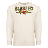 Sandshell blessed and floral cross Premium Sweatshirt - BarkalooDesign