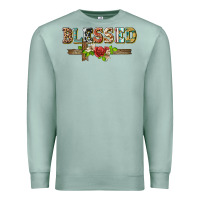 Seafoam blessed and floral cross Premium Sweatshirt - BarkalooDesign