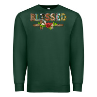 Sports Green blessed and floral cross Premium Sweatshirt - BarkalooDesign
