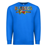 True Royal blessed and floral cross Premium Sweatshirt - BarkalooDesign