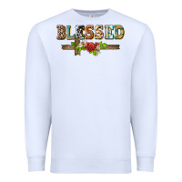White blessed and floral cross Premium Sweatshirt - BarkalooDesign