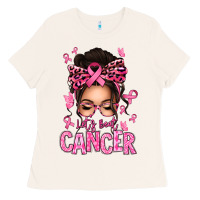 Bone lets beat cancer afro messy bun Ladies Tee - texasbilliewilder