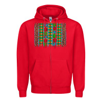 Red autism awareness leopard puzzle brush stroke Zipper Hoodie - Artiststas