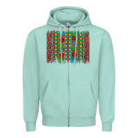 Seafoam autism awareness leopard puzzle brush stroke Zipper Hoodie - Artiststas