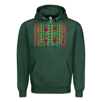 Sports Green autism awareness leopard puzzle brush stroke Zipper Hoodie - Artiststas