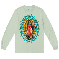 Matcha Our Lady Of Guadalupe Gemstone Sunflowers Long Sleeve Tee - FaDigitalArtStudio