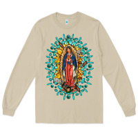 Mushroom Our Lady Of Guadalupe Gemstone Sunflowers Long Sleeve Tee - FaDigitalArtStudio