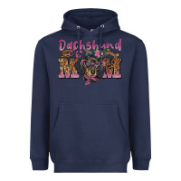 Navy dachshund mom Heavyweight Hoodie - BarkalooDesign