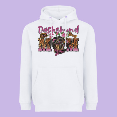 Dachshund Mom Heavyweight Hoodie Designed By Barkaloodesign