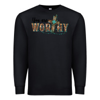 Black you are worthy cross Premium Sweatshirt - BarkalooDesign