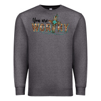 Charcoal Heather you are worthy cross Premium Sweatshirt - BarkalooDesign