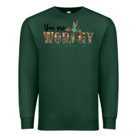 Sports Green you are worthy cross Premium Sweatshirt - BarkalooDesign