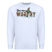 White you are worthy cross Premium Sweatshirt - BarkalooDesign