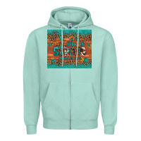 Seafoam she is strong gemstone sunflower leopard Zipper Hoodie - Artiststas