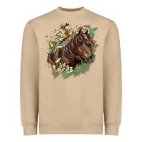 Mushroom missouri horse floral background Heavyweight Sweatshirt - LillyAllenDesigns