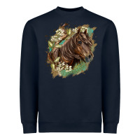 Navy missouri horse floral background Heavyweight Sweatshirt - LillyAllenDesigns