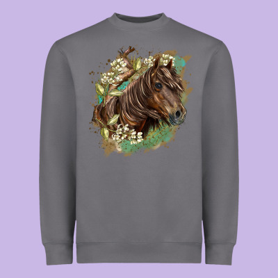 Missouri Horse Floral Background Heavyweight Sweatshirt Designed By Lillyallendesigns