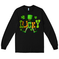 Black St. Patrick's lucky leprechaun Long Sleeve Tee - OliviaCreatesArt