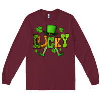 Burgundy St. Patrick's lucky leprechaun Long Sleeve Tee - OliviaCreatesArt