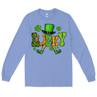 Colony Blue St. Patrick's lucky leprechaun Long Sleeve Tee - OliviaCreatesArt