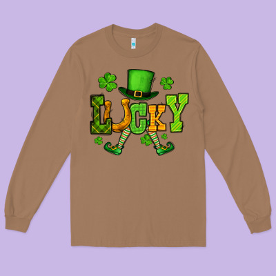 St. Patrick's Lucky Leprechaun Long Sleeve Tee Designed By Oliviacreatesart