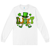 White St. Patrick's lucky leprechaun Long Sleeve Tee - OliviaCreatesArt