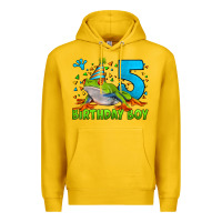 Lemon Birthday Boy Frog Age 5 Premium Hoodie - LillyAllenDesigns
