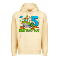 Pina Colada Birthday Boy Frog Age 5 Premium Hoodie - LillyAllenDesigns