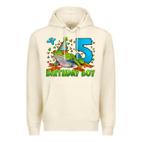 Sandshell Birthday Boy Frog Age 5 Premium Hoodie - LillyAllenDesigns